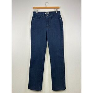 Classic Minimalist Lee Womens 6M Dark Blue High Rise Straight Leg Stretch Jeans